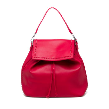 Zaino da donna rosso con piccole borchie Lora Ferres, Borse e accessori Donna, SKU b515000295, Immagine 0